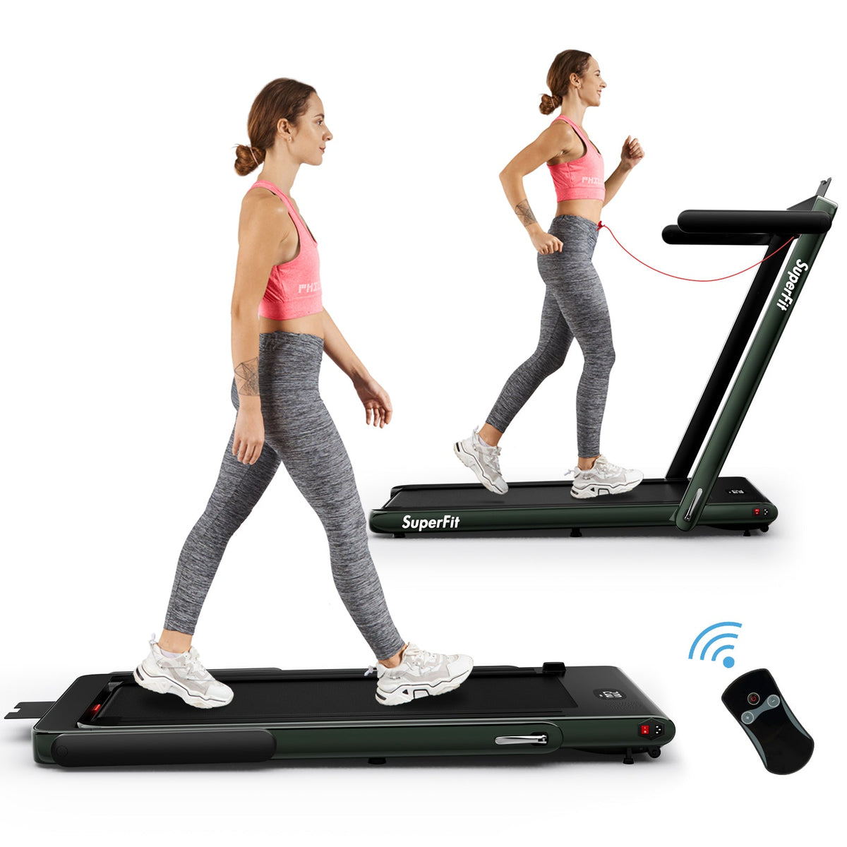 2.25HP 2 in 1 Folding Treadmill with APP Speaker Remote Control