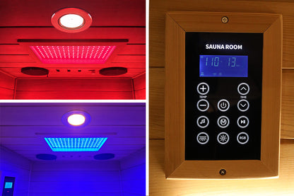909MX Mini 1 Person Infrared Sauna 3 Sides Large glass panels