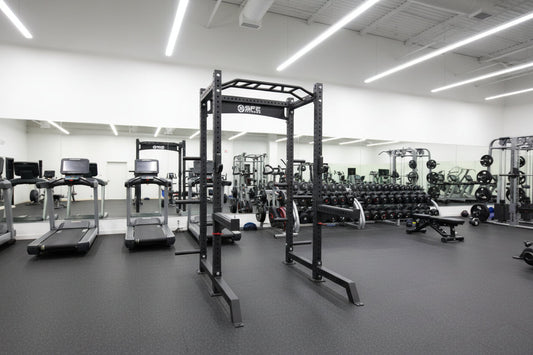 Commercial Squat Rack w/ Safety Bars, J-Hooks & Weight Storage (New)