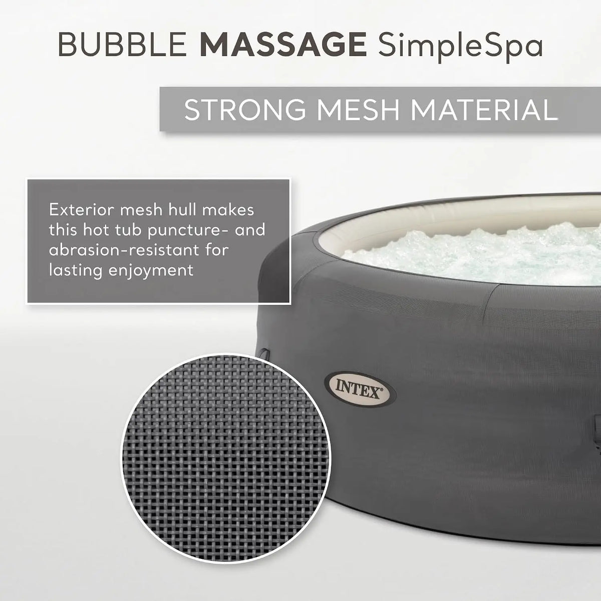 SimpleSpa 6 Person Inflatable Hot Tub, Portable Spa with 140 Jets, Custom