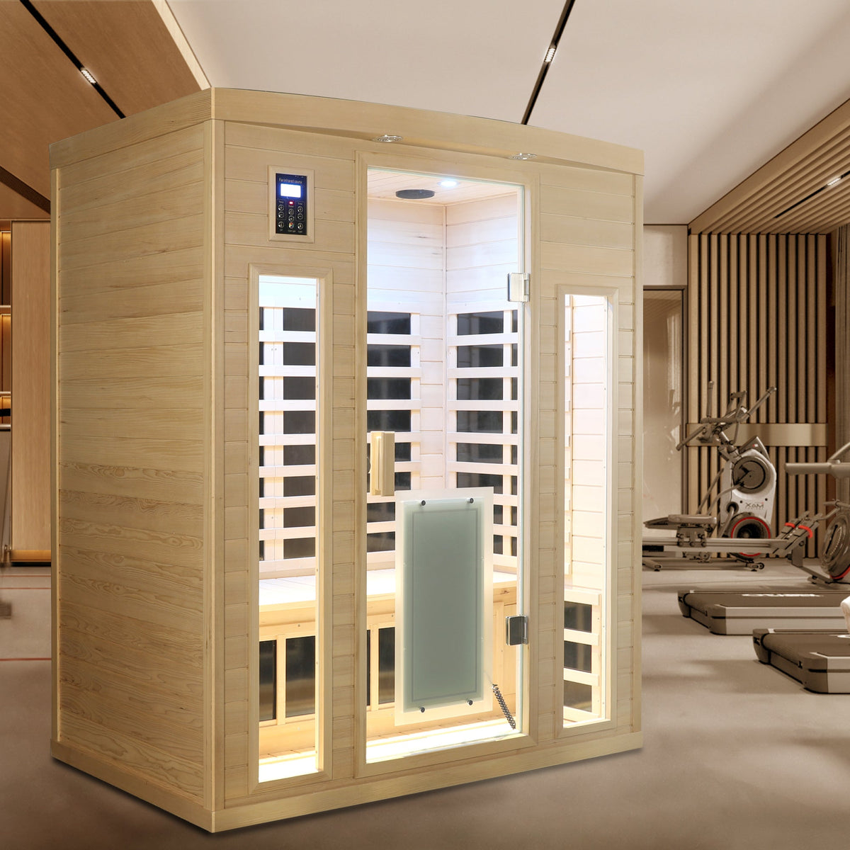 Hemlock Wood Far-Infrared Indoor Three Person Sauna Room